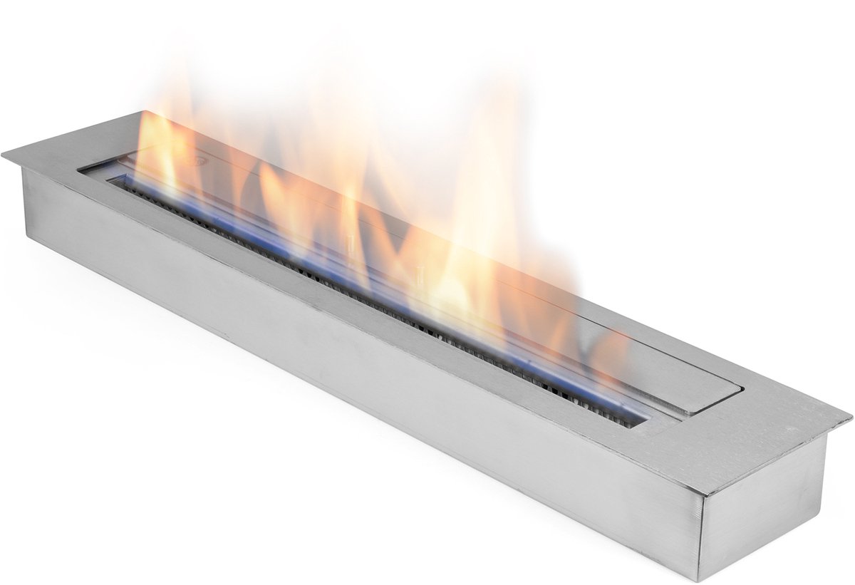 Bio ethanol brander 80 cm RVS 4L dubbelwandig inbouw haard XXL