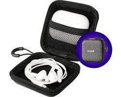 Buddi Sorted Organizer Hoesje voor Oordopjes - Compact Opbergdoosje - Tasje - Met Ritssluiting en Haakje - Hard Case - Geschikt voor o.a kabels en AirPods - 8 x 8 x 3 cm - Zwart