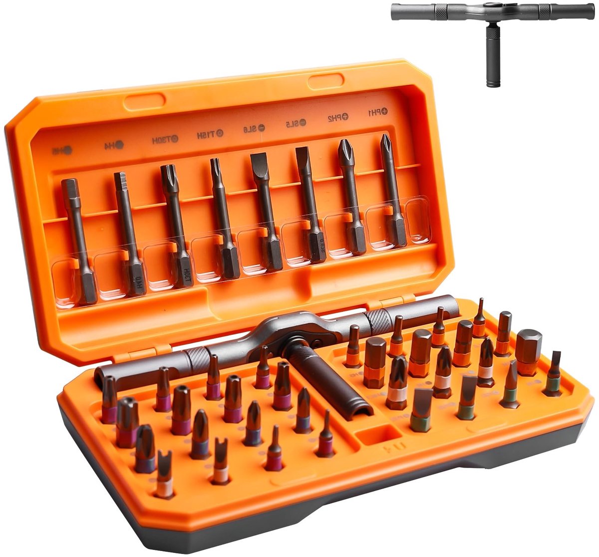 Allecto - Magnetische Schroevendraaier Set - 42-in-1 - Inclusief Ratchet Mechanisme - Multi-Bit - Ideaal voor Reparatie - Geschikt voor Elektronica...
