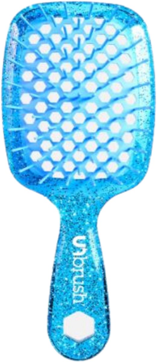 UNbrush Detangling Hair Brush Mini Glitter - Sapphire