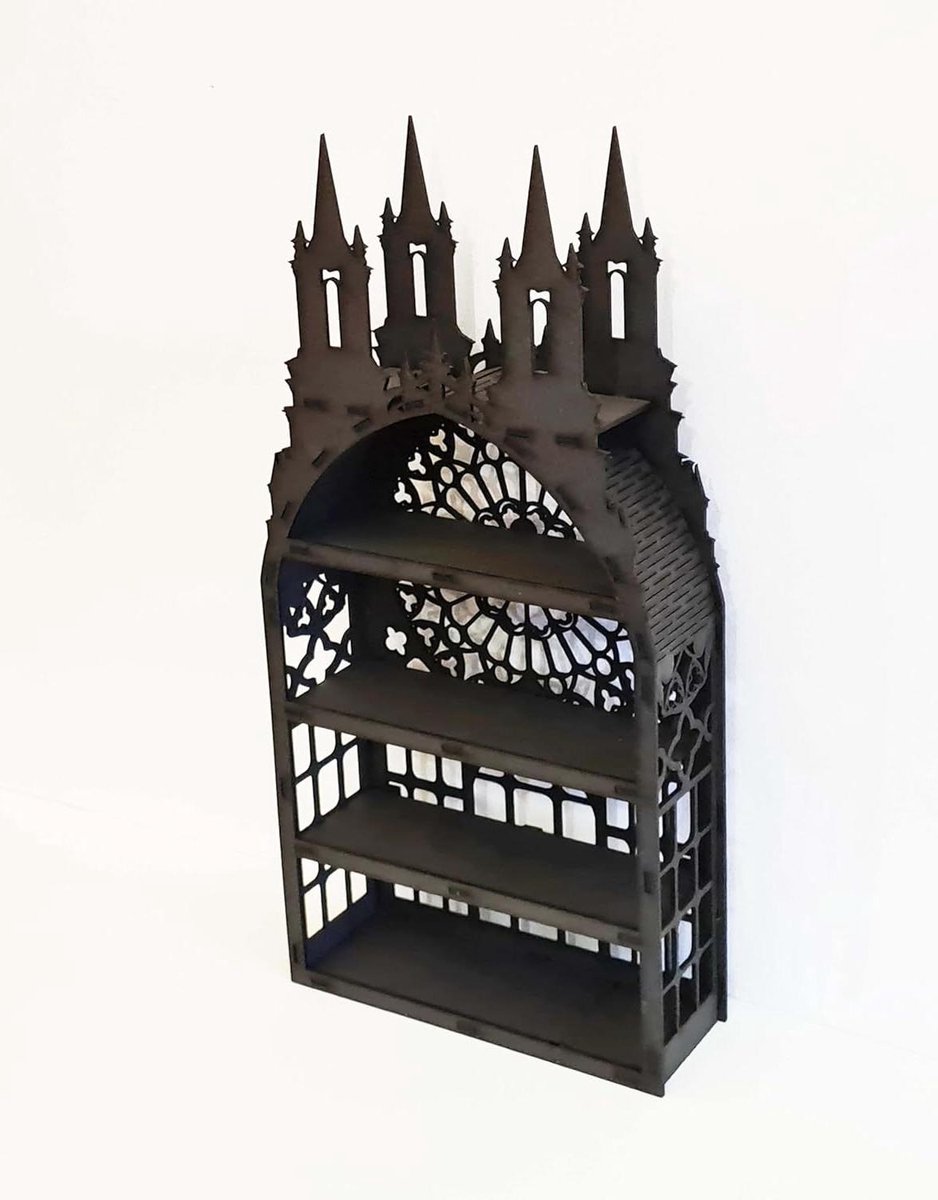 Gotisch Rek - Display Unit - Decoratief Gebruik - Unieke Visuele Ervaring - Hoogte 39cm - Zwart