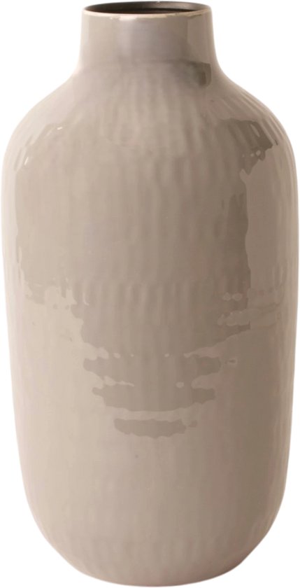 WinQ-Vaas Zennia 38cm Grijs-Grijze Vaas-Design vaas- Grote Vaas-Vaas voor bloemen