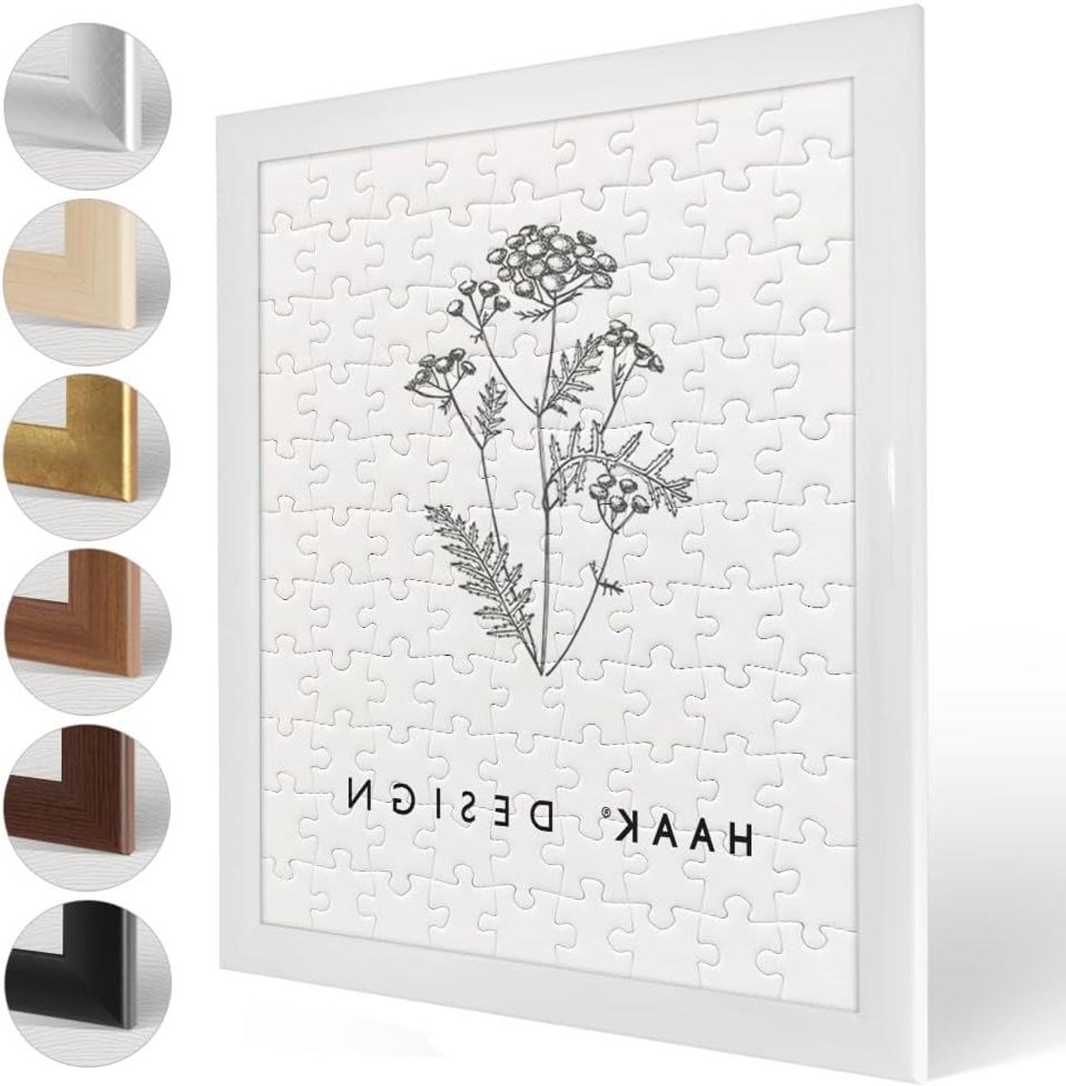 Puzzellijst Klassiek - Fotolijst Puzzel - Puzzels Inlijsten - Hoogglans Afwerking - 36 X 49 cm - Wit