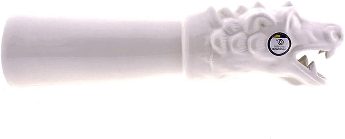 Keramische Dakgoot - Waterafvoer Gargoyle - Decoratieve Dakafvoer - Handgemaakt Ambachtelijk Product - 48 x 10 x 13 cm - Wit