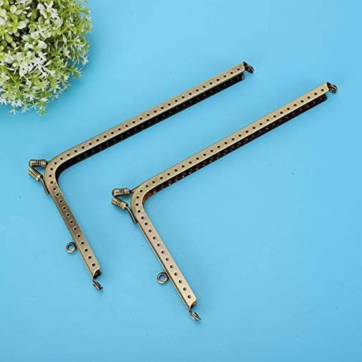Metalen Portemonnee Frame Set van 2, 18.5cm Halfrond Handtas Frame Sluiting voor DIY Muntzak en Naaiprojecten