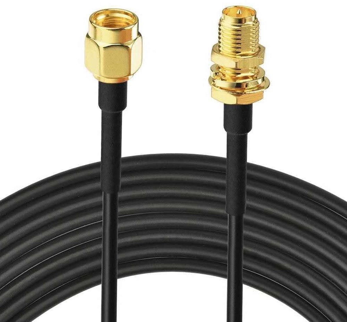 Antennekabel RP-SMA - Verlengkabel Coaxiaal - Signaal Versterken - Laag Verlies RG58 - 3 m - Zwart