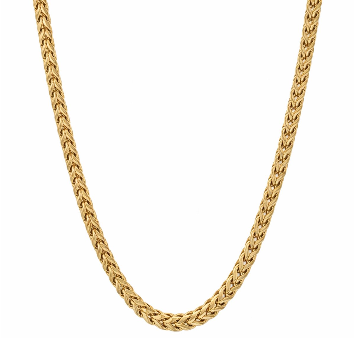 GAUD Franco Ketting 50 cm Goud – 3 mm RVS Heren Ketting – Verkleurt Niet – Water- & Zweetproof – Minimalistische Schakel Ketting