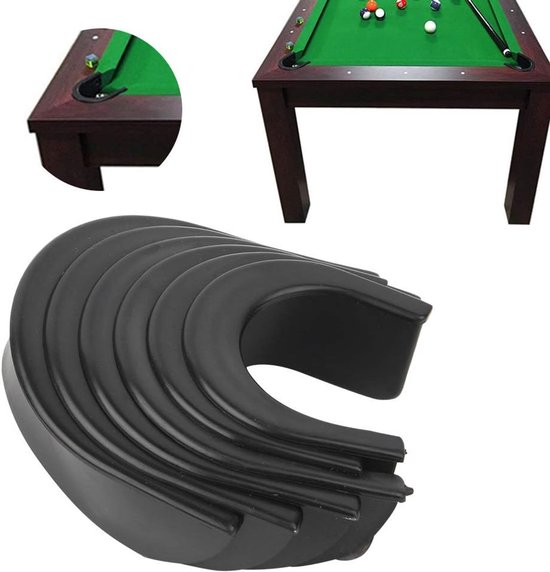 Pooltafel Liners - Biljart Pockets - Tafel Beschermen - Rubberen Materiaal - 6 Stuks - Zwart — afbeelding 3