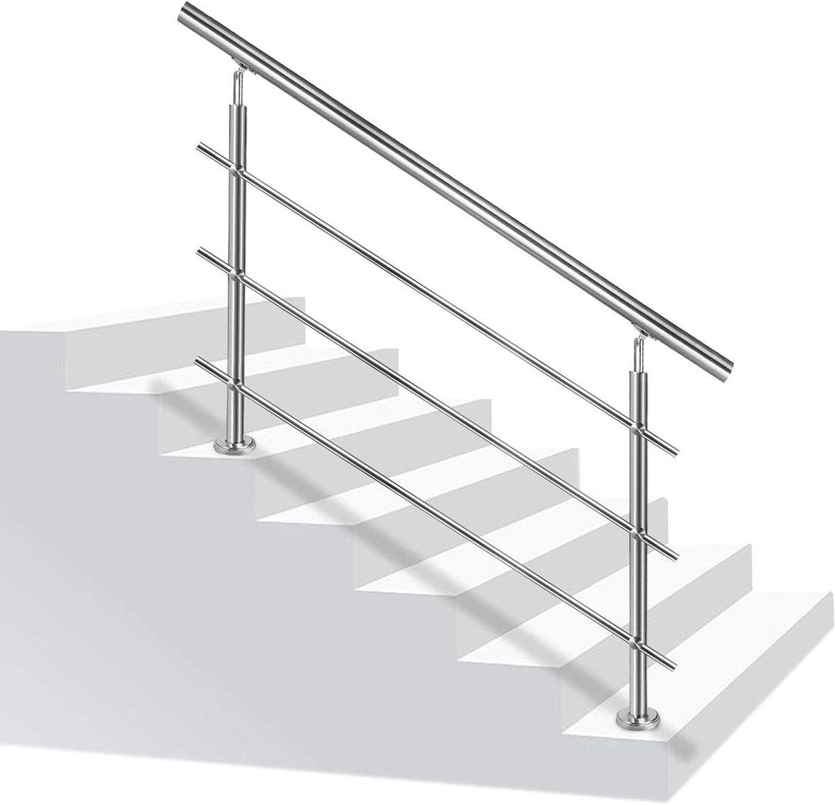 Roestvrijstalen Leuning - Traphek Balustrade - Veiligheid Verhoging - Corrosievrij Duurzaam Materiaal - 120 cm - Roestvrij staal