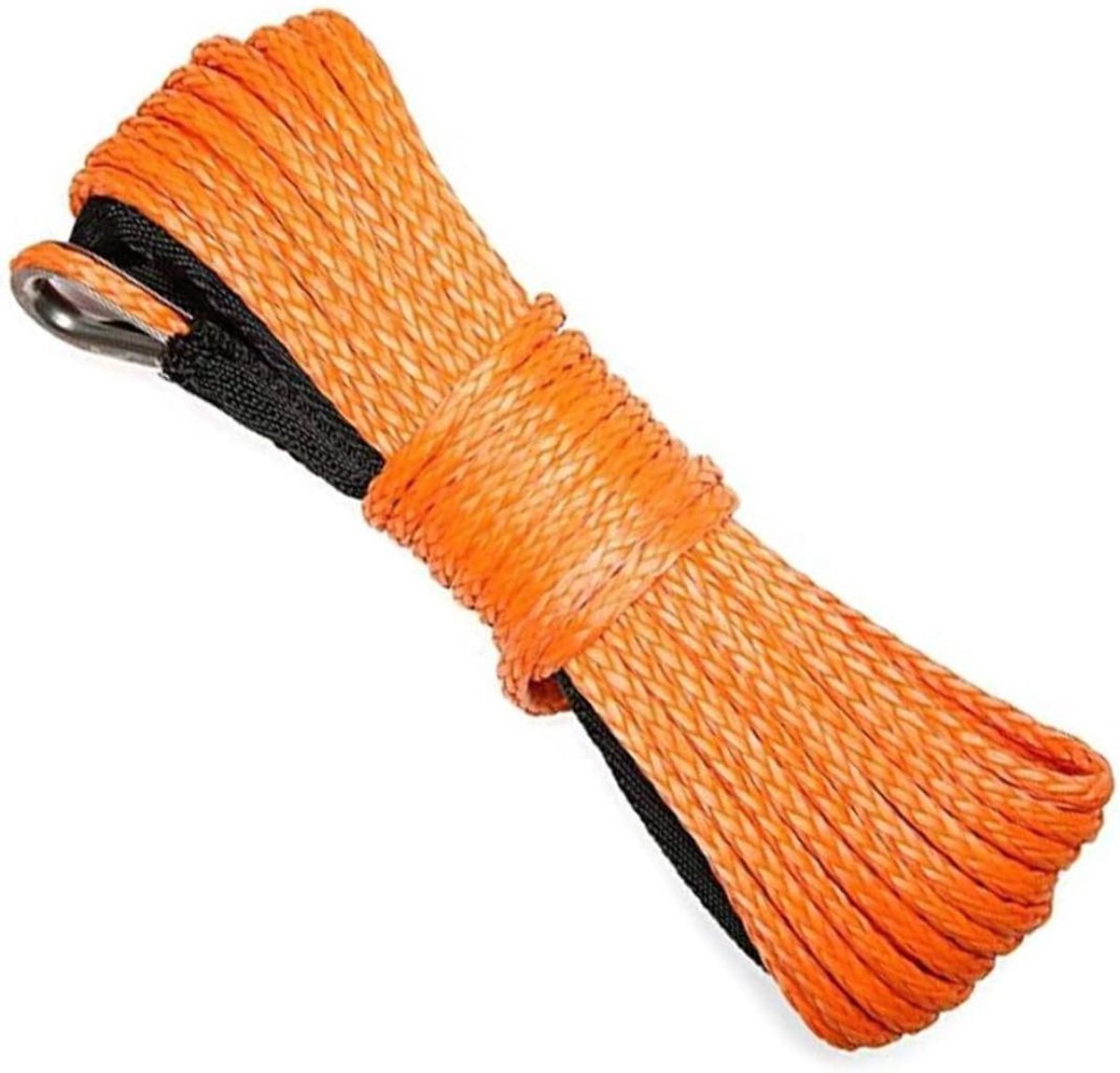 Synthetisch Liertouw - Lierlijn Kabeltouw - Voertuig Redden - 12 Strengen Gevlochten - 3/8" x 50 voet - Oranje