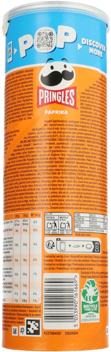 Pringles Chips Paprika - 3 x 165 gr - Voordeelverpakking