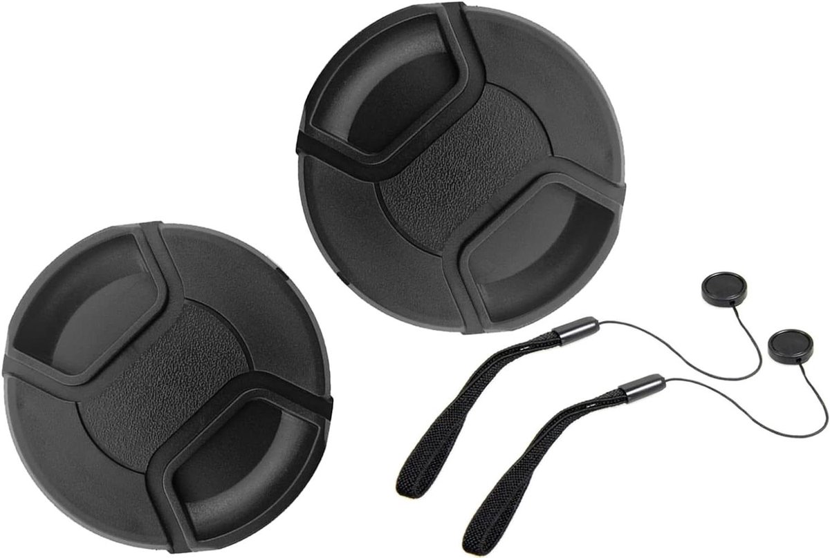 Lensdoppen - Camera dop - Lens beschermen - Snap-on middenknijp - 49 mm - Zwart