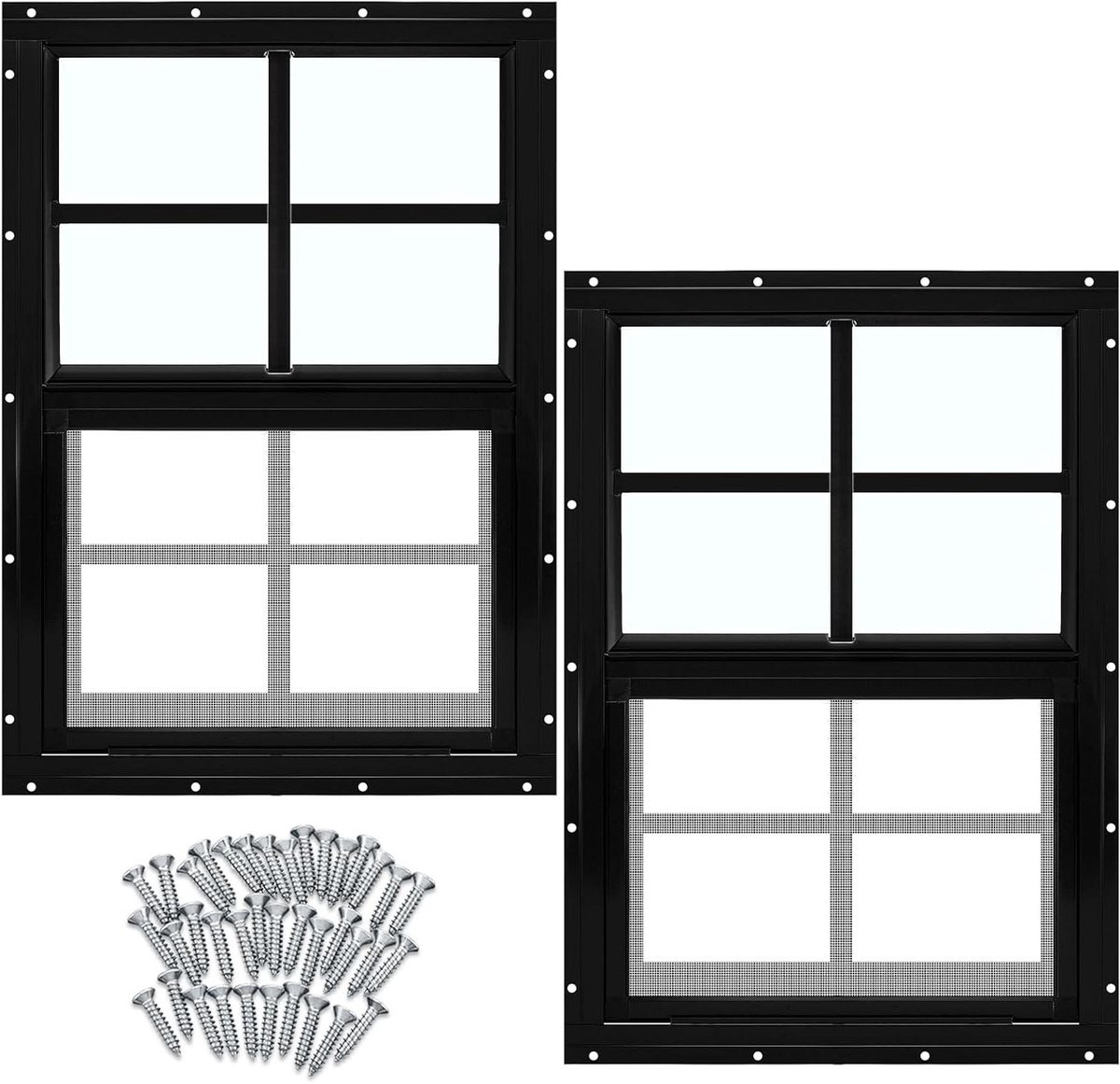 Inbouw loods ramen - Schuiframen schuur - Ventilatie en licht - Gehard glas en scherm