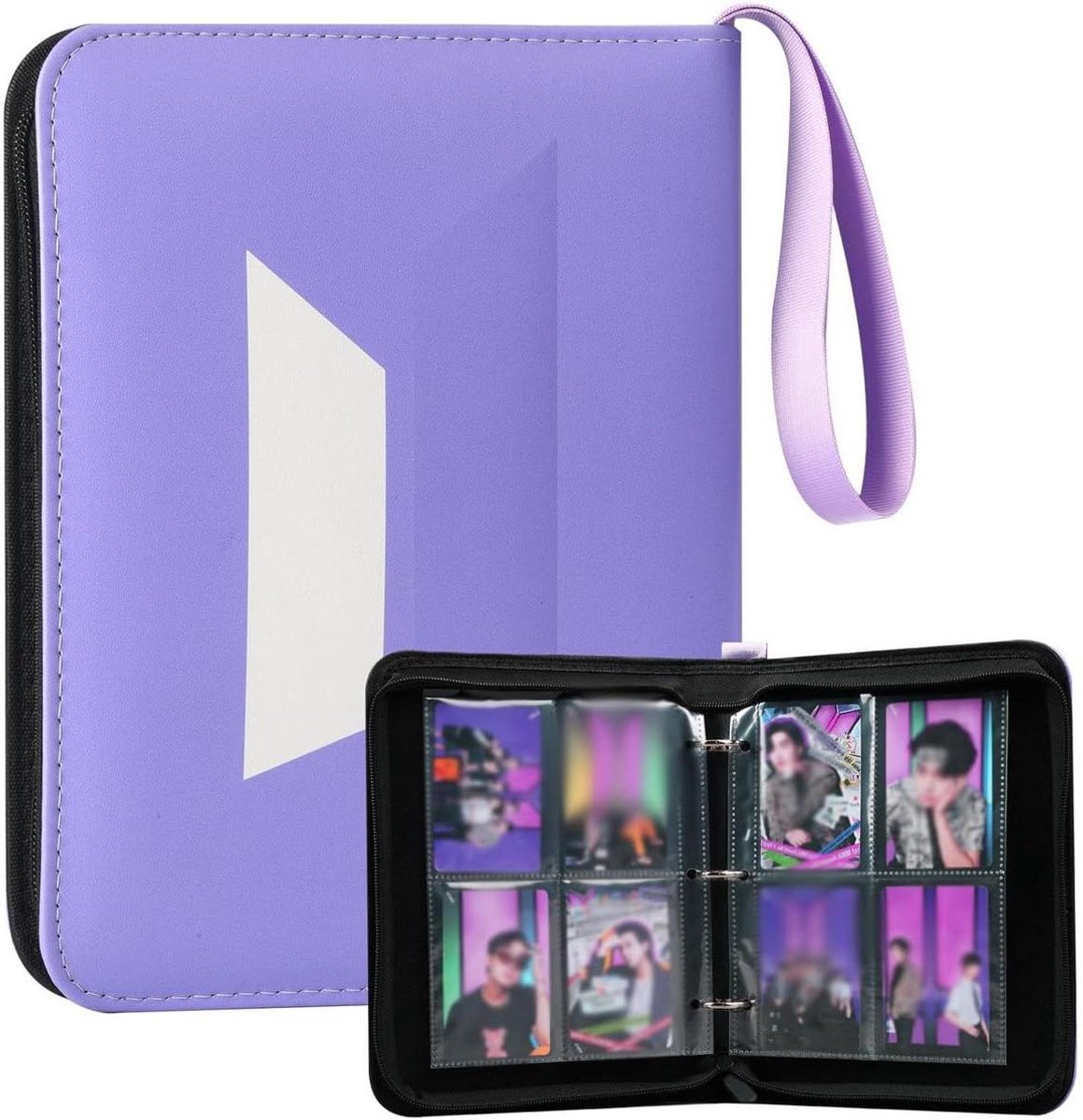 Fotokaarten Binder - Kaarthouder Album - Fotokaarten Organiseren - 400 Kaarten Capaciteit - 7x1.79x9.5 inches - Paars