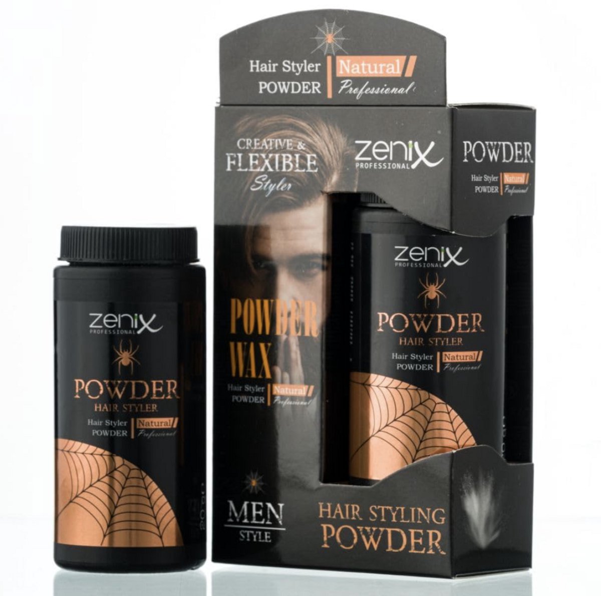 Zenix Haarstylingpoeder, natuurlijk, 20 g, haarstylingpoeder, haarpoeder, poeder, poeder, poeder, poeder, creatieve en flexibele styling, volumepoederwas met mat effect, laat het haar voller lijken