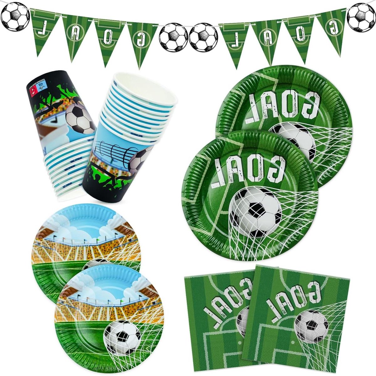 Feest Tafelset - Servies Set - Sportfeest Viering - Thema Ontwerp - 112 Stuks - Groen