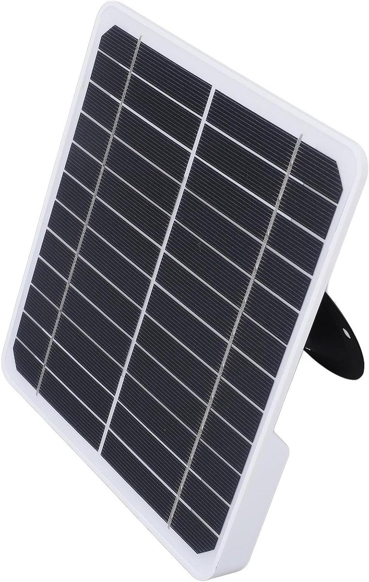 Zonnepaneel oplader - Wandpaneel camera - Stroomvoorziening buiten - IP68 waterdicht ontwerp - 20W 5V - Zwart