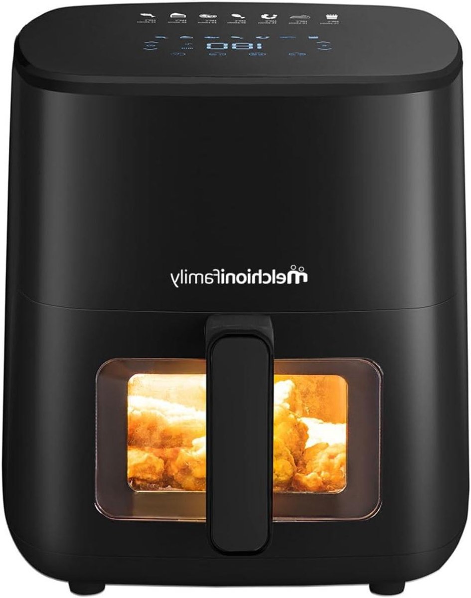Airfryer 5 Liter - Heteluchtfriteuse Compact - Gezond Koken - Transparant Venster - 5 Liter - Zwart