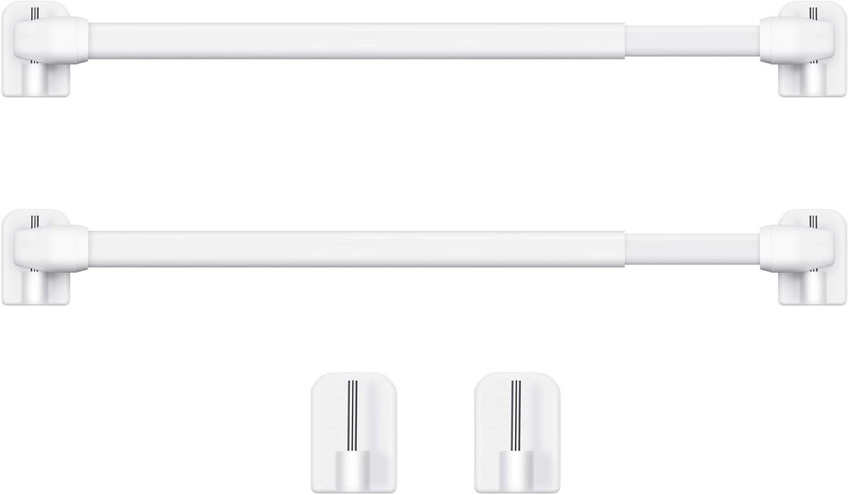 Verstelbare Plastic Gordijnroede 15.7-27.5 Inch - Zelfklevende Tension Rod voor Raam en Badkamer, Ideaal voor Thuis en Hotelgebruik