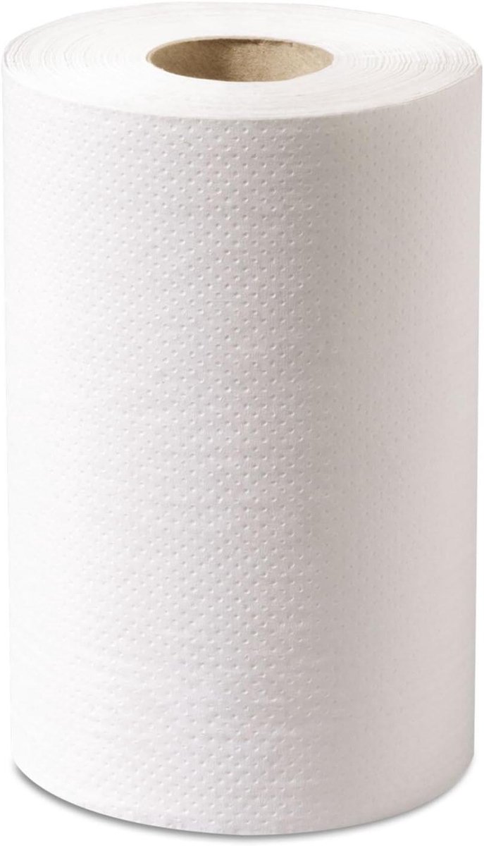 Papieren Handdoekrollen - Keukenrol - Hygiënisch Afvegen - 100% Gerecycled Materiaal - 350' x 7.8" - Wit