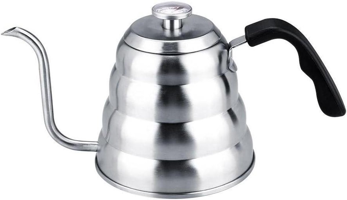 Theeketel met thermometer - Waterkoker roestvrij staal - Water verwarmen voor thee - Geïntegreerde temperatuurmeter - 12 Liter - Zilver
