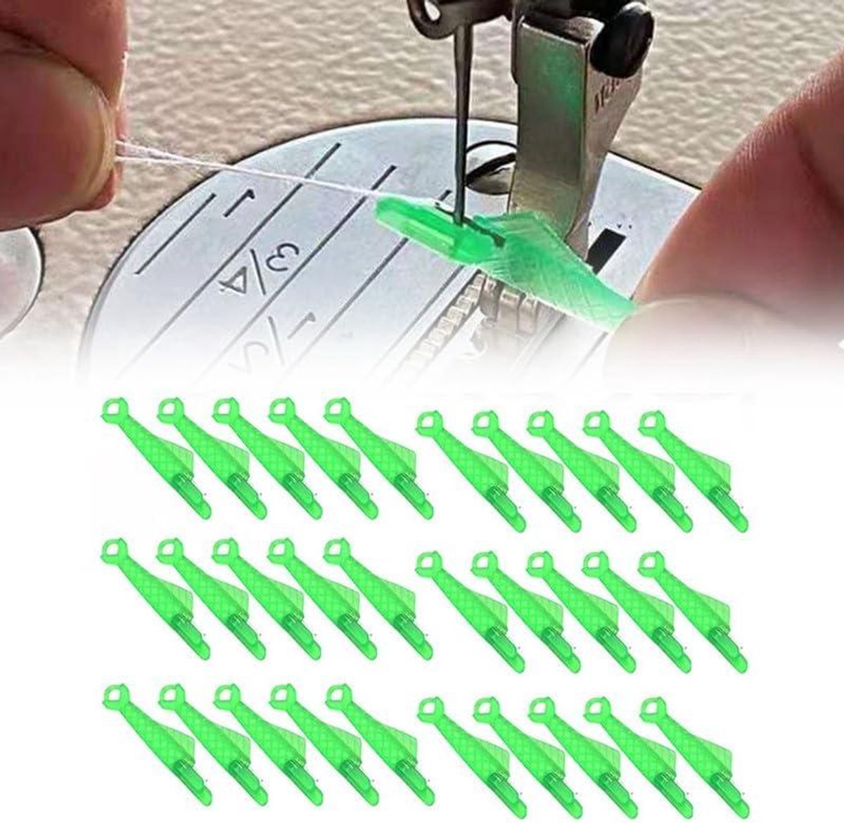 Naaimachine Naaldinrijger - Draadinrijger Tool - Snel Naalden Rijgen - Vismond Ontwerp - 3.1 cm - Groen