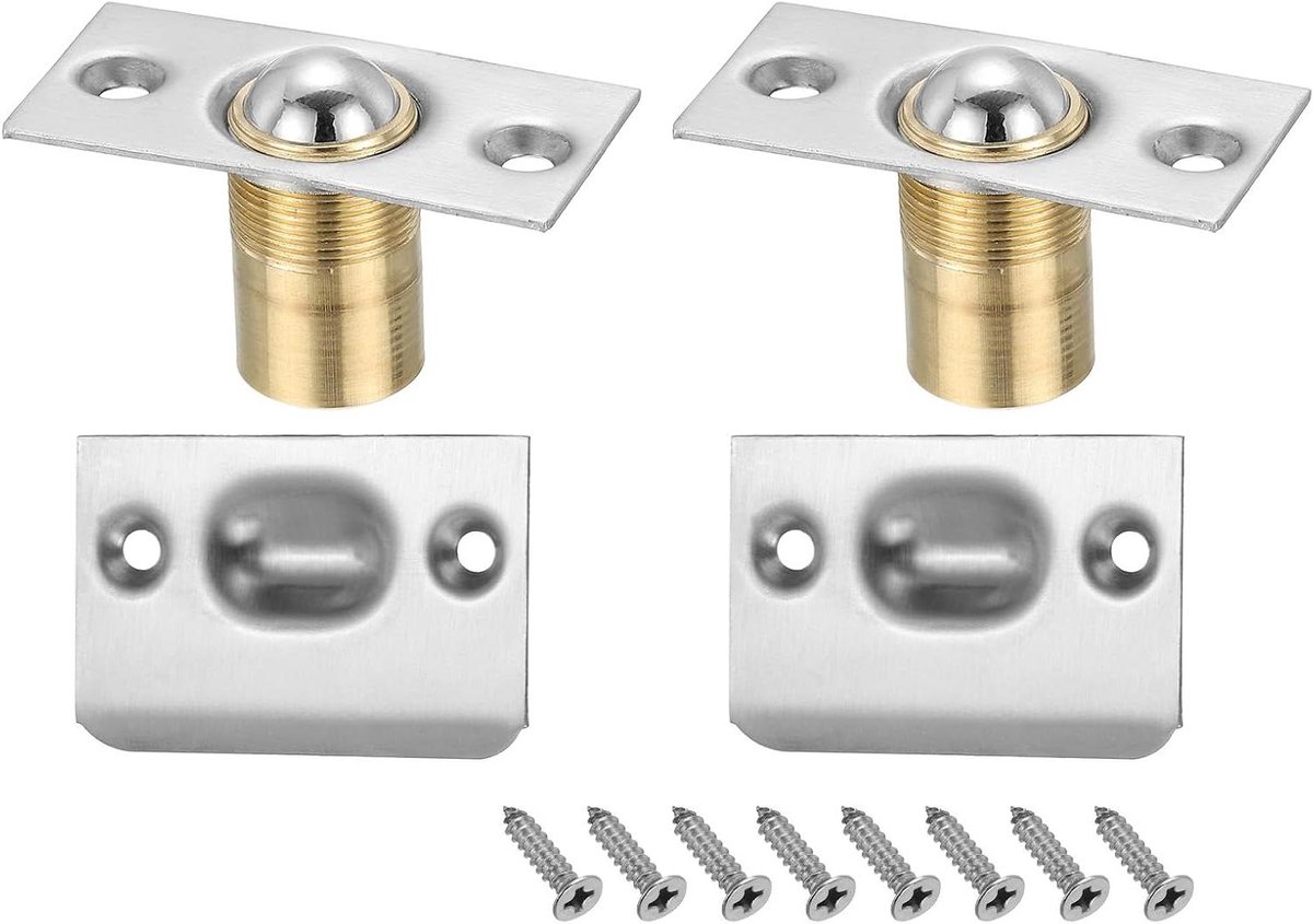 Kast Bal Vanger - Deur Sluiting - Kasten Afsluiten - Verstelbare Bal - 2 Stuks - Zilver