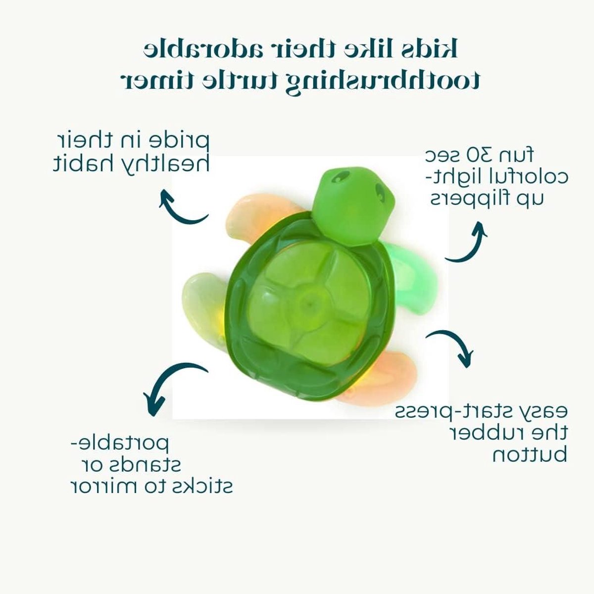 Tandenborstel Timer Kinderen - Poets Timer Schildpad - Tandenpoetsen Leren - Lichtgevende Flippers - 2 Minuten - Groen