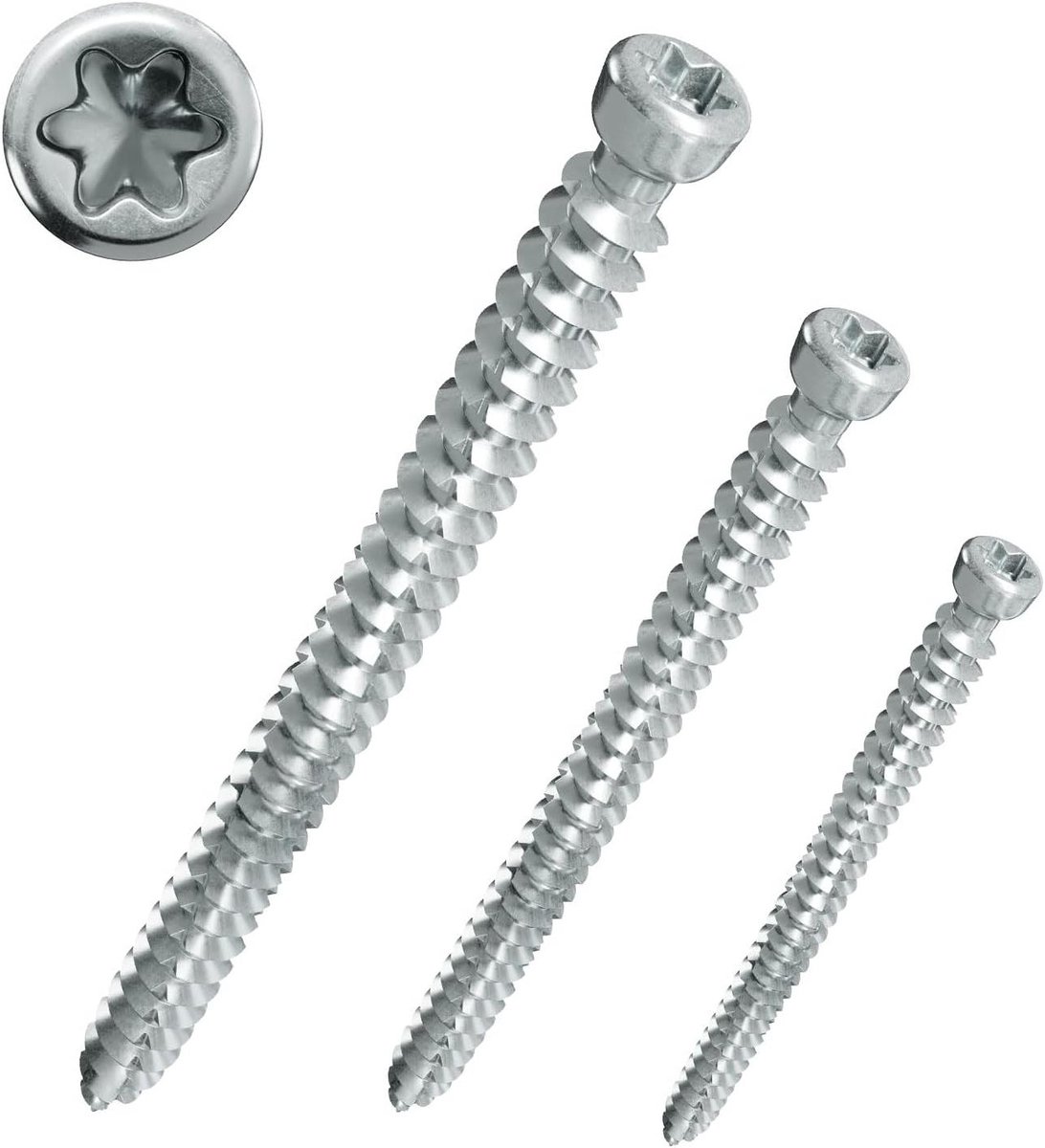 Kozijnschroeven - Vastzet schroeven - Kozijnen Monteren - Dubbele schroefdraad - 75 x 302 mm 100 stuks - Zilver