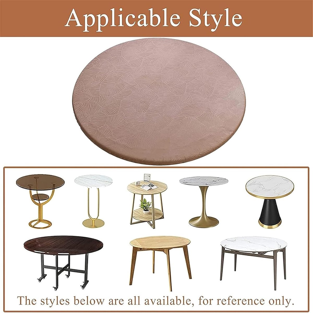 Rond Tafelkleed - Tafelhoes Beschermer - Tafel Decoratie - Elastische Rand - 150 cm - Koffie
