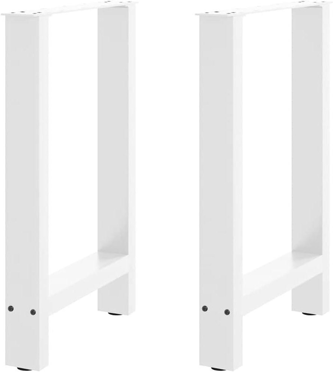 Eettafelpoten Set - Tafelonderstel - Meubels Personaliseren - Verstelbare Voetnivelleerders - 50 x 72 cm - Wit