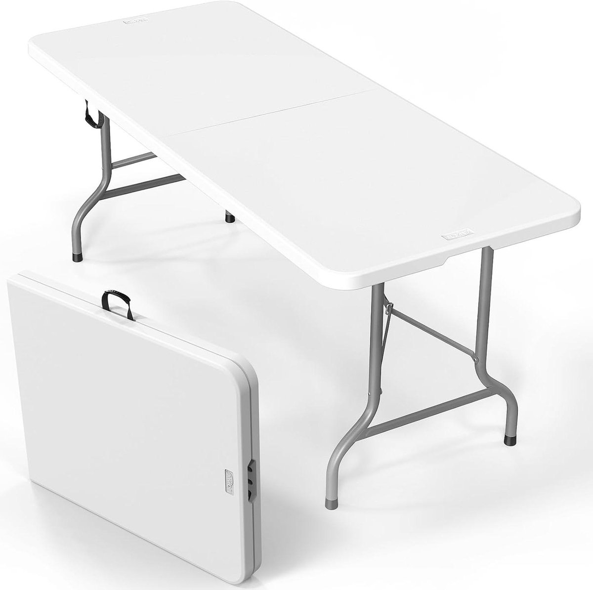 Klaptafel - Vouwtafel Buffet Tafel - Feesten Picknick Camping - Lichtgewicht Draagbaar Design - 183 cm - Wit