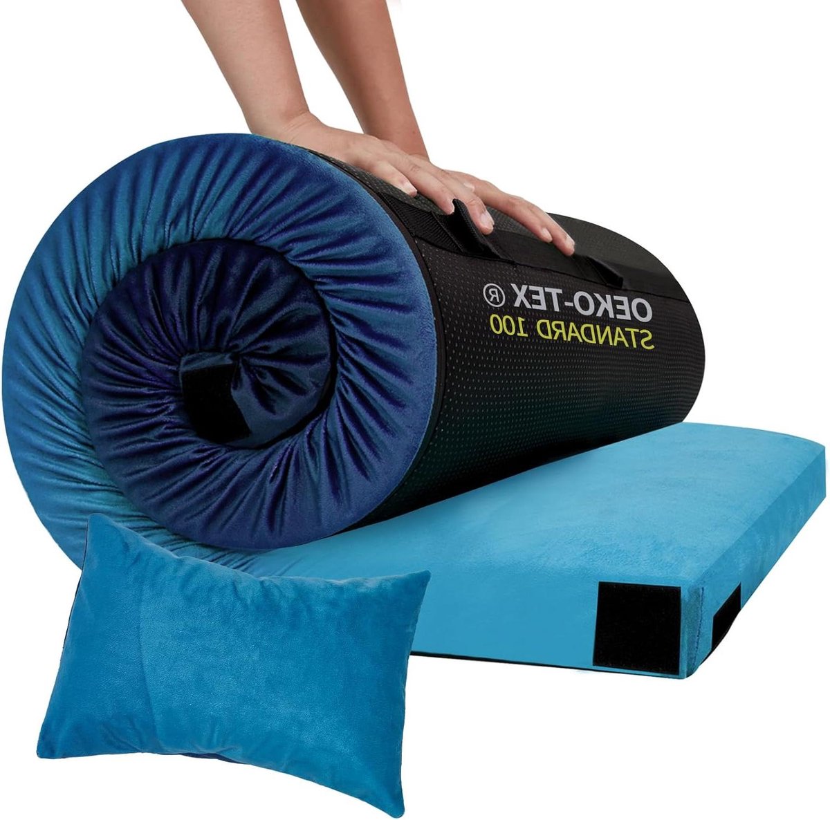 Traagschuim Campingkussen - Slaapkussen Vloermat - Kamperen en Logeren - Ultrazacht en Ondersteunend - 54 x 25 x 25 cm
