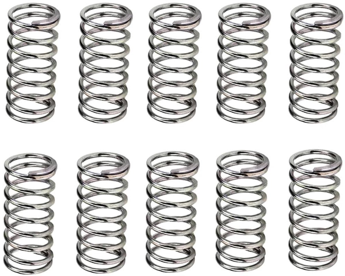 Drukveer RVS 304 - Compressieveer Metaal - Machine Onderdelen Vervangen - Roestvrij Staal Kwaliteit - 0.7x11x50 mm - Zilverkleurig