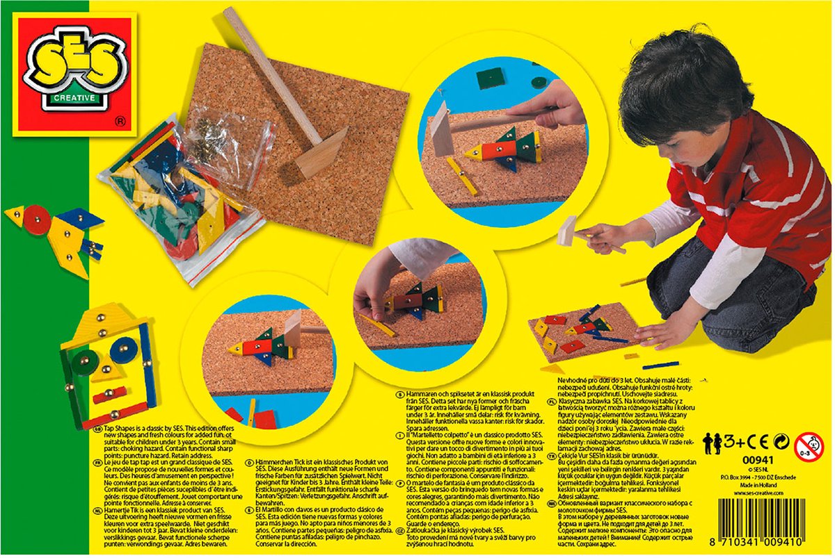 SES Creative - Hamertje Tik - Original - Montessori Speelgoed - originele set met basisvormen - Knutselen — afbeelding 3