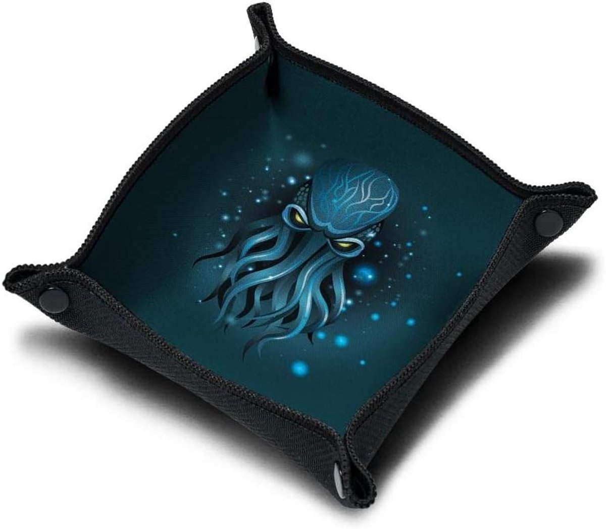 Dobbelsteenbakje - Dobbelspel Accessoire - Spelplezier Vergroten - Opvouwbaar met Drukknopen - 21 x 21 cm - Blauw