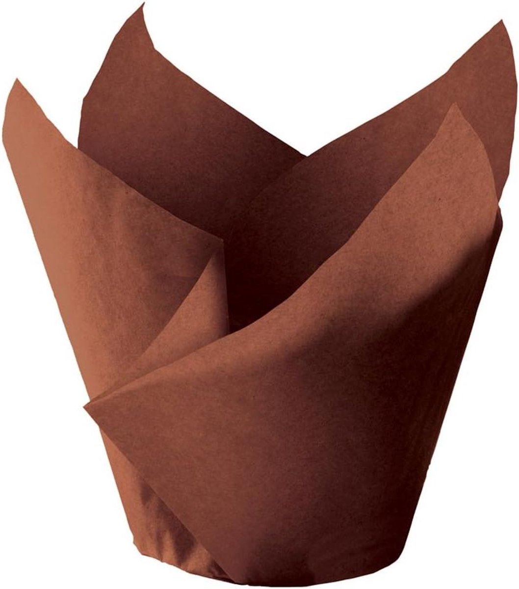 Tulip Cupcake Wrappers - Bakvormen Muffin - Bakken Muffin - Hittebestendig tot 425°F - 1000 stuks - Chocoladebruin
