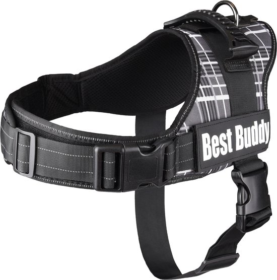 Hondentuig Best Buddy Pluto Zwart Grid - Zwart - 95 - 130 cm x 50 mm