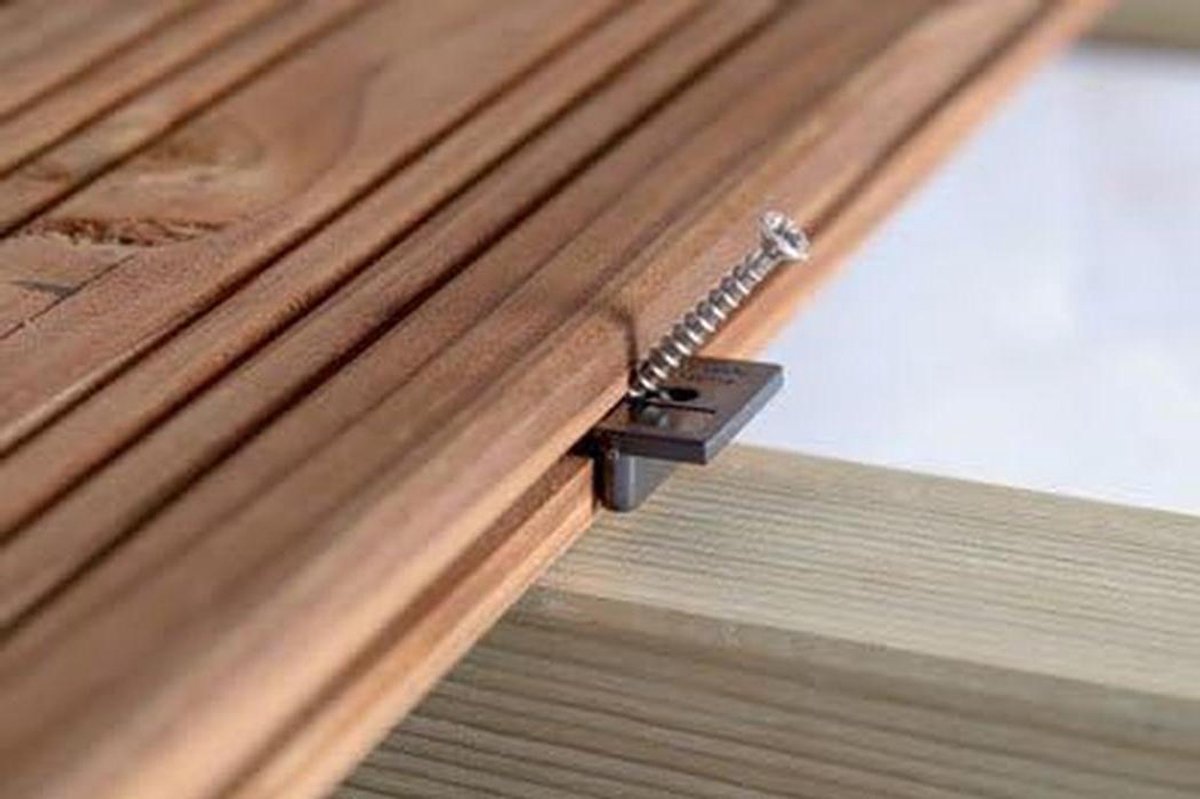 Terras Clips - Hardhouten Bevestiging - Terras Leggen - Onzichtbare Montage - 185 Stuks - Zilver