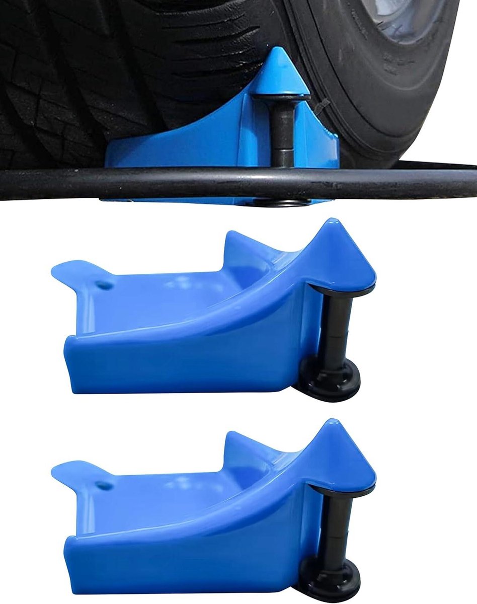 Autoslanggeleider - Waterslanghouder - Voertuig Reinigen - Voorkomt Klemmen Onder Band - 2 stuks - Blauw