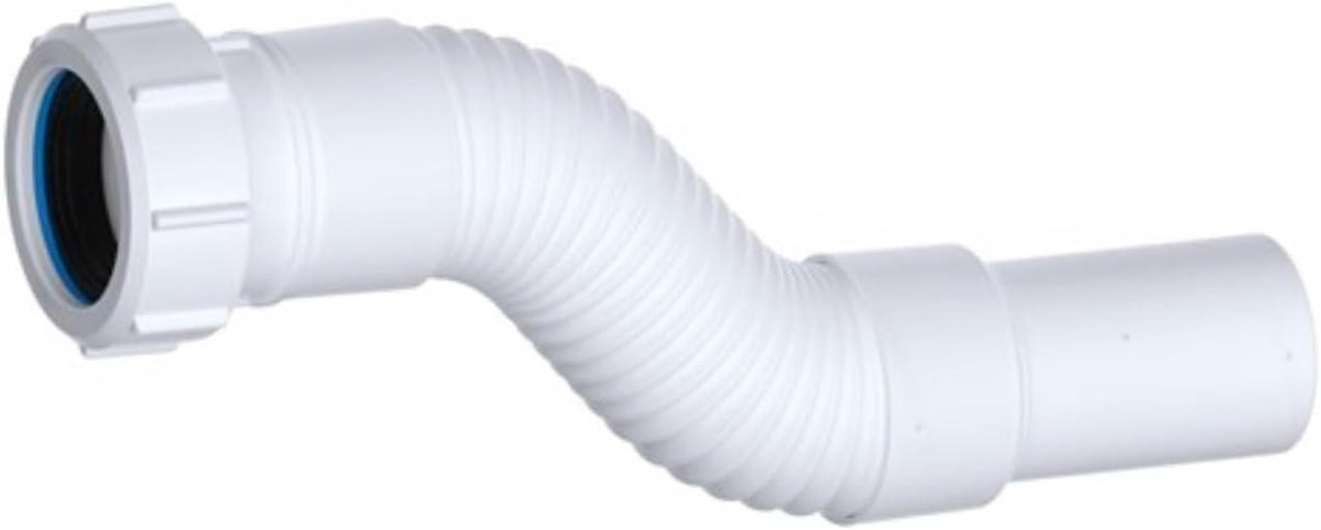 Flexibele Afvalconnector - Afvoerbuis Flexi slang - Gootsteen Aansluiten - Met Antislipring - 32 mm - Wit