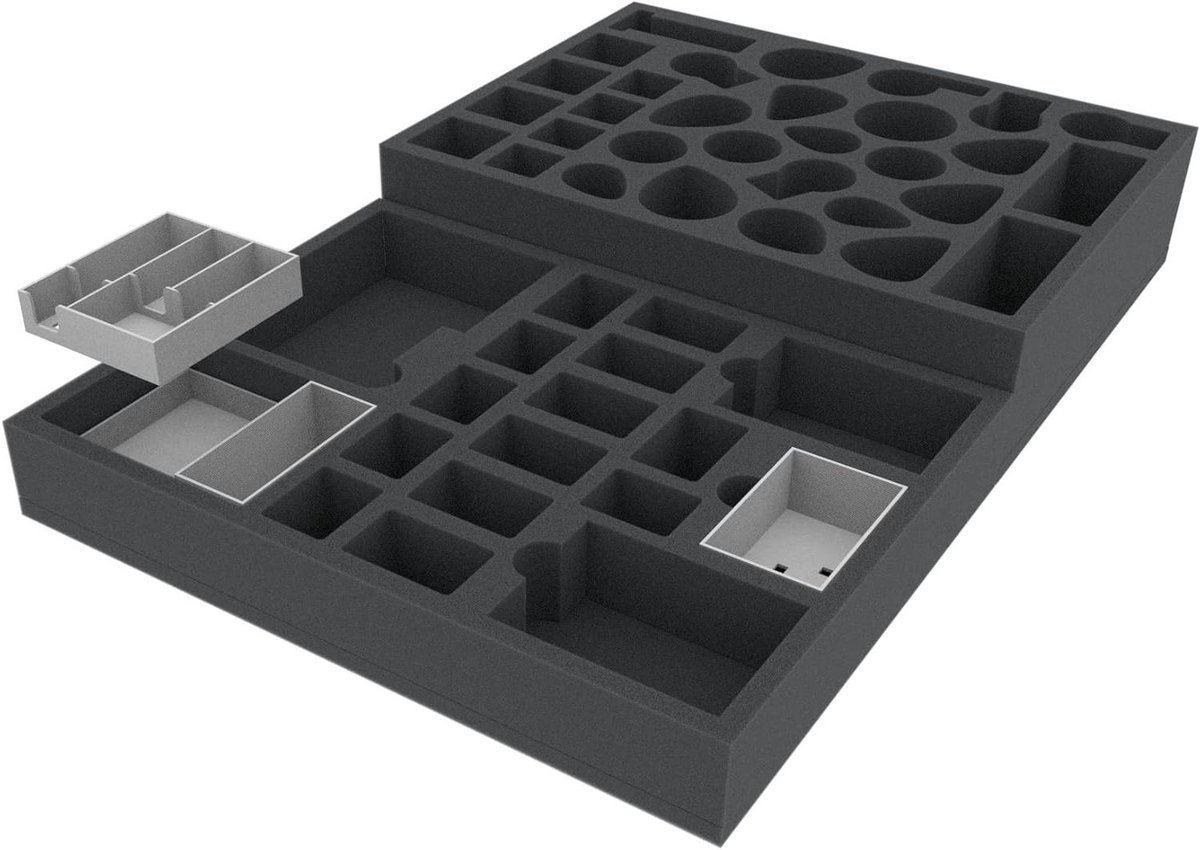 Schuimrubberen Tray Set - Miniatuur Opbergset - Spel Organiseren - Specifiek Ontworpen - 44 Modellen - Grijs