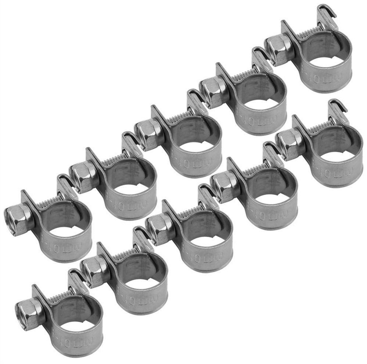 Flexibele slangklemmen voor brandstofslangen, 10 stuks (8-10 mm) - Duurzaam en eenvoudig te installeren