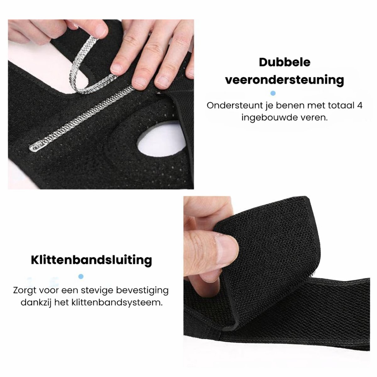 Goodli Kniebrace - One - size - Verstelbare Knieband voor Dames en Heren - Patellabrace met Stabiliteit - Ondersteuning bij Artrose en Meniscus - Zwart — afbeelding 6