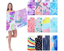 Microvezel Strandlakens - Sneldrogende Handdoeken - Zonvakantie Genieten - Lichtgewicht Absorberend - 130 x 60 cm - Kleurrijk