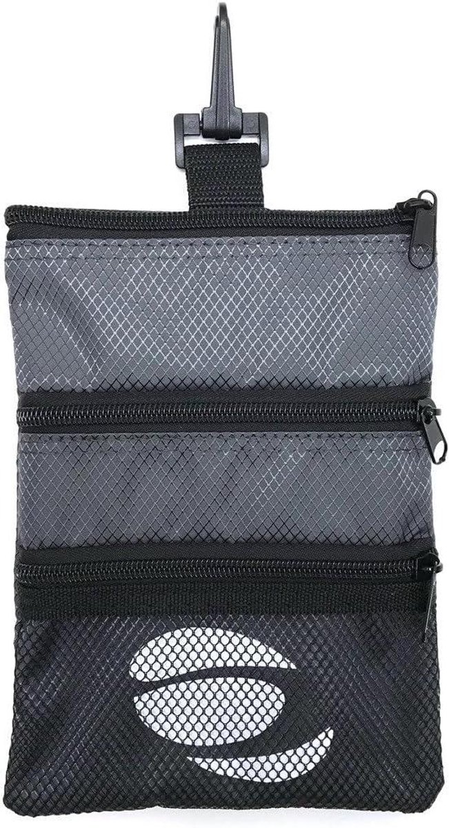 Golf Accessoire Pouch - Golf Tas Organizer - Golfspullen Opbergen - Afneembaar Met Clips - 3 Zakken - Salie Grijs