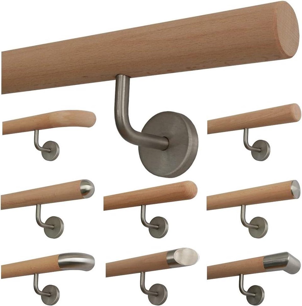 Beuken Leuning - Trapleuning Hout - Veilig Traplopen - Onbehandeld Beuken - Ø 42 mm - N.v.t.