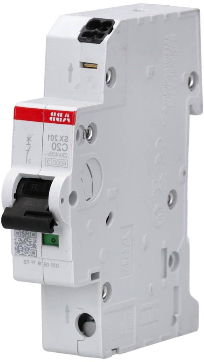 Automatische Zekering - Mini Stroomonderbreker - Elektrische Beveiliging - C-karakteristiek 6kA - 20 Ampère - Grijs
