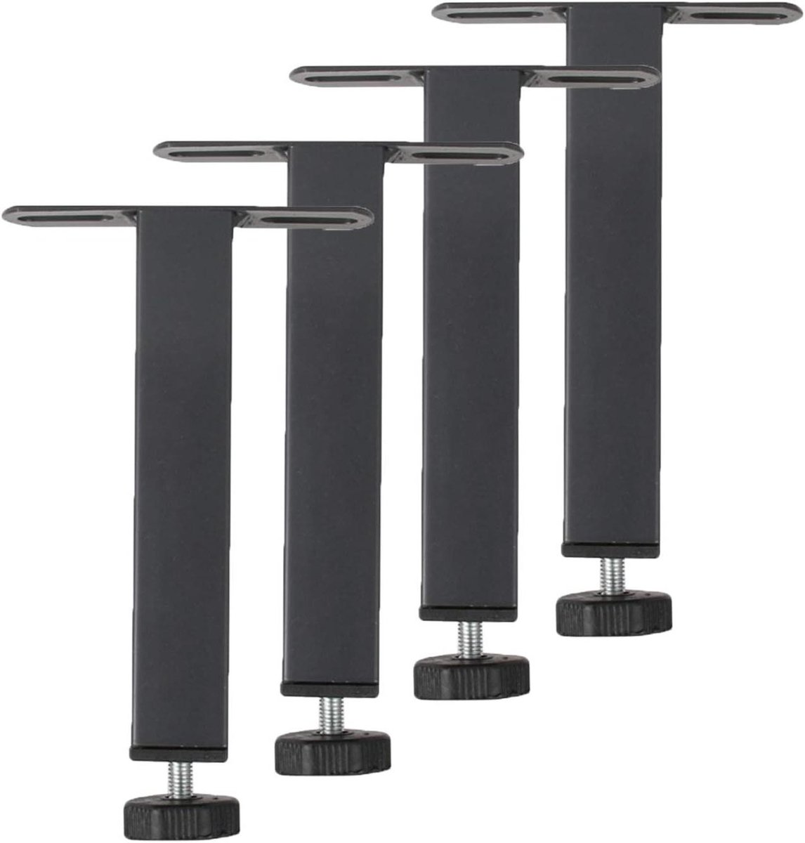 Meubelpoten - Bedpoten set - Meubels verhogen - Verstelbare hoogte - 4 stuks 12 cm - Grijs