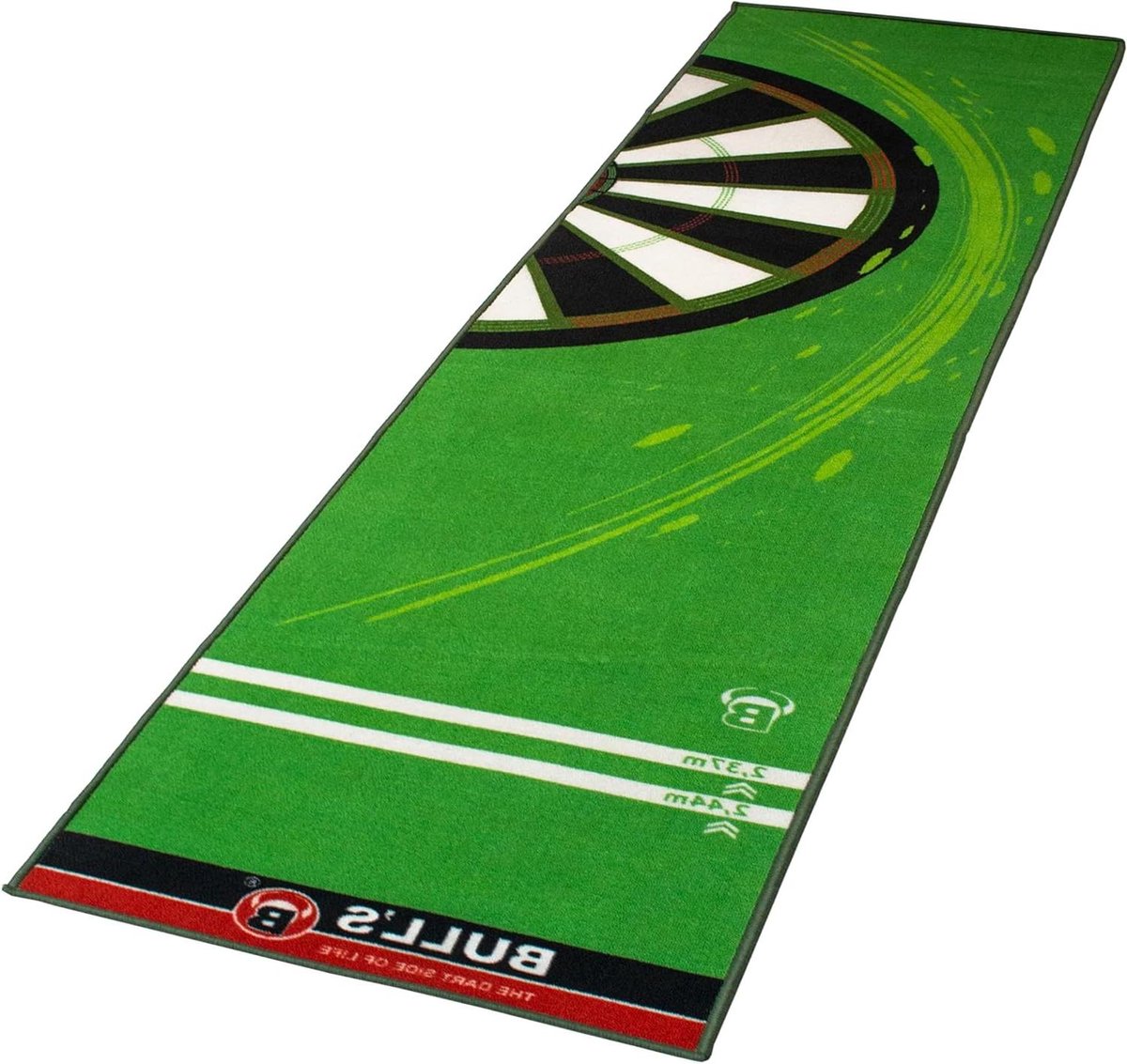 Dartmat - Darttapijt Toernooi - Bescherming Vloer Darts - Antislip Rubberen Onderkant - 280 x 66 cm - Groen